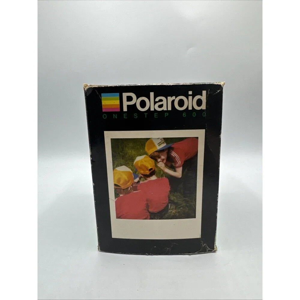 Vintage Original Polaroid OneStep 600 Instant Film Camera Black w/ Strap